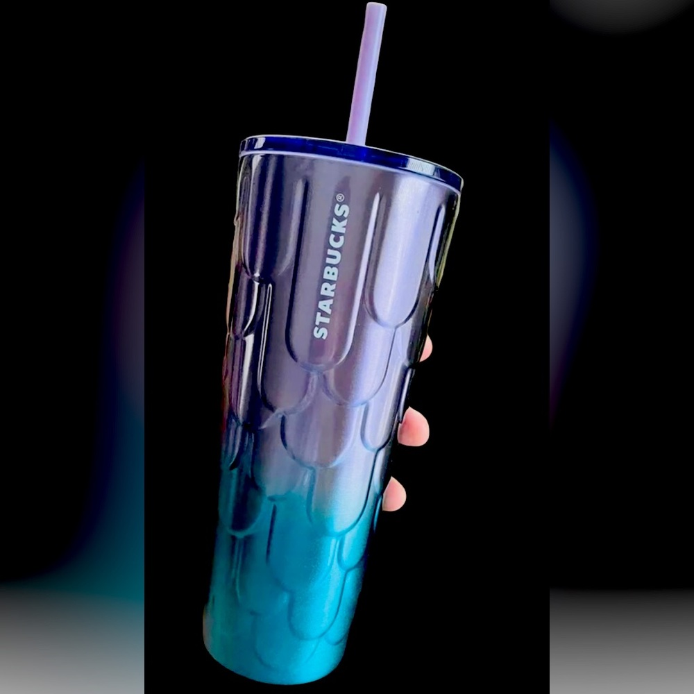 Starbucks Ombre Mermaid Scales Cup Stainless Steel Glitter Tumbler 24oz NWT 2023